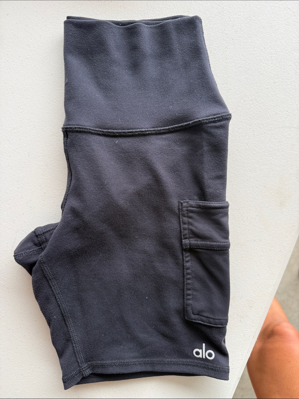 ALO Yoga Black Jogger Shorts with Side Cargo Pocket
